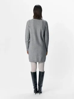OBJECT Klänningar*FLÄTSTICKAD KORT KLÄNNING Medium Grey Melange
