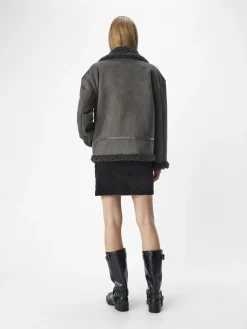 OBJECT Ytterkläder*FUSKSHEARLING JACKA Dark Grey Melange