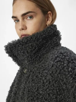 OBJECT Ytterkläder*FUSKSHEARLING JACKA Dark Grey Melange
