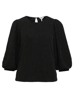 OBJECT Toppar*GLITTRIG TOPP MED PUFFÄRMAR Black