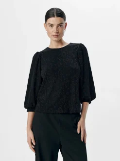 OBJECT Toppar*GLITTRIG TOPP MED PUFFÄRMAR Black