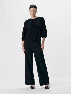 OBJECT Toppar*GLITTRIG TOPP MED PUFFÄRMAR Black