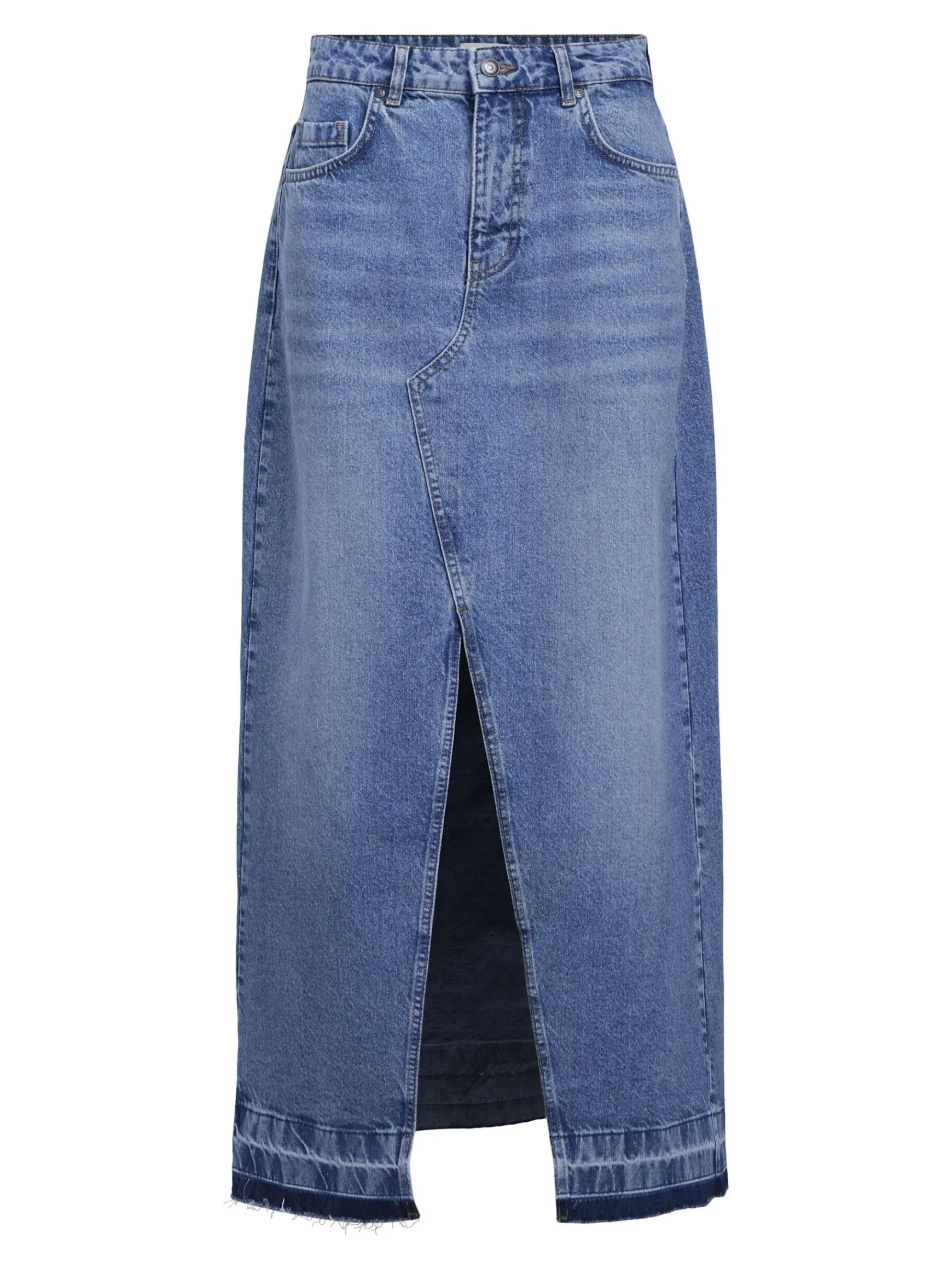 OBJECT Kjolar*HÖG MIDJA JEANSKJOL Medium Blue Denim
