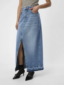 OBJECT Kjolar*HÖG MIDJA JEANSKJOL Medium Blue Denim