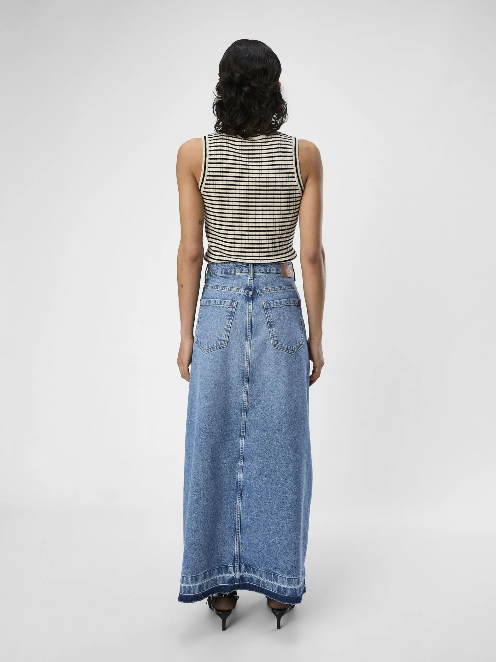 OBJECT Kjolar*HÖG MIDJA JEANSKJOL Medium Blue Denim
