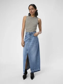 OBJECT Kjolar*HÖG MIDJA JEANSKJOL Medium Blue Denim