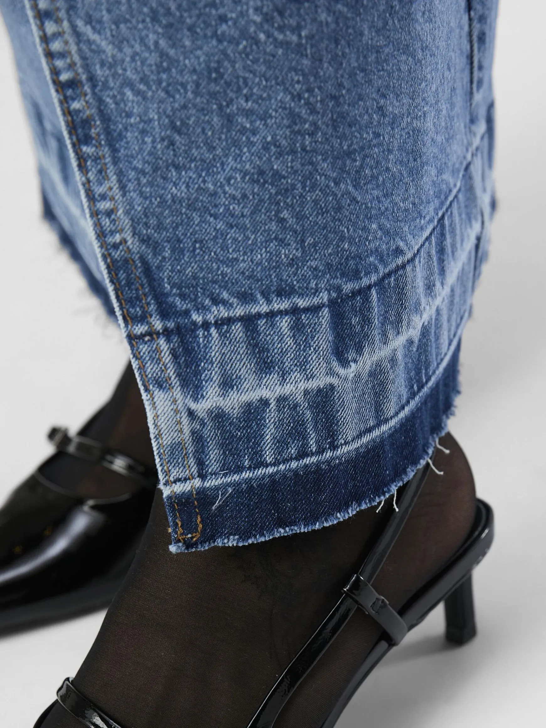 OBJECT Kjolar*HÖG MIDJA JEANSKJOL Medium Blue Denim