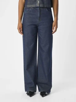 OBJECT Jeans|Byxor*HÖG MIDJA LOOSE FIT-JEANS Dark Blue Denim