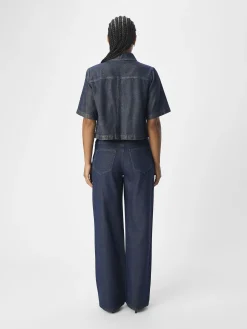 OBJECT Jeans|Byxor*HÖG MIDJA LOOSE FIT-JEANS Dark Blue Denim