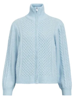OBJECT Cardigans*HÖGHALSAD STICKAD KOFTA Crystal Blue