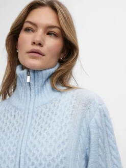OBJECT Cardigans*HÖGHALSAD STICKAD KOFTA Crystal Blue