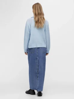 OBJECT Cardigans*HÖGHALSAD STICKAD KOFTA Crystal Blue