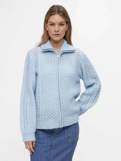 OBJECT Cardigans*HÖGHALSAD STICKAD KOFTA Crystal Blue