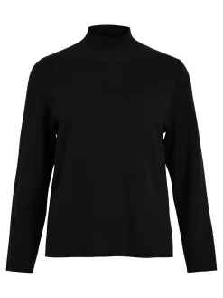 OBJECT Basic|Stickat*HÖGHALSAD TRÖJA Black