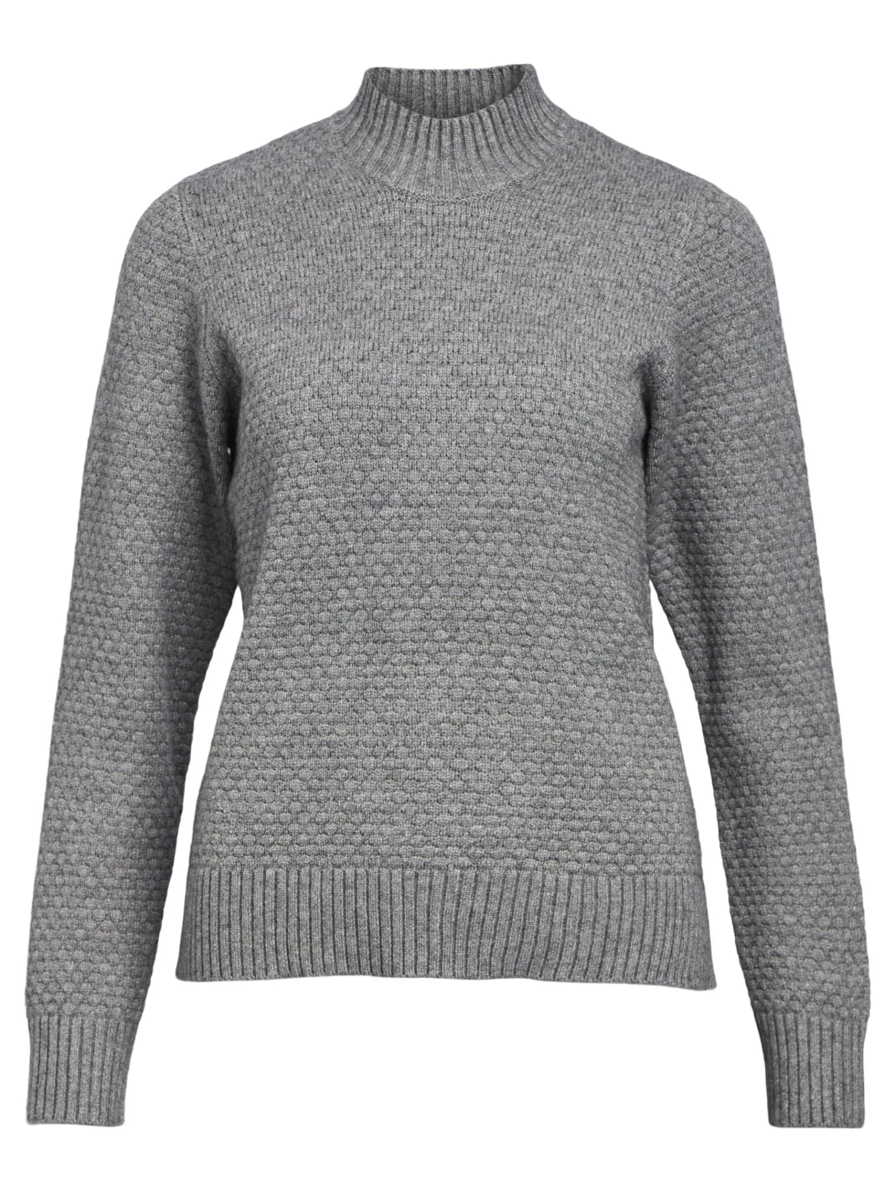 OBJECT Stickat*HÖGHALSAD TRÖJA Medium Grey Melange