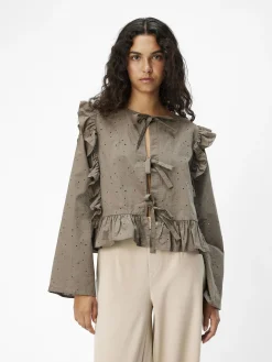 OBJECT Skjortor|Toppar*JACQUARD BLUS Morel