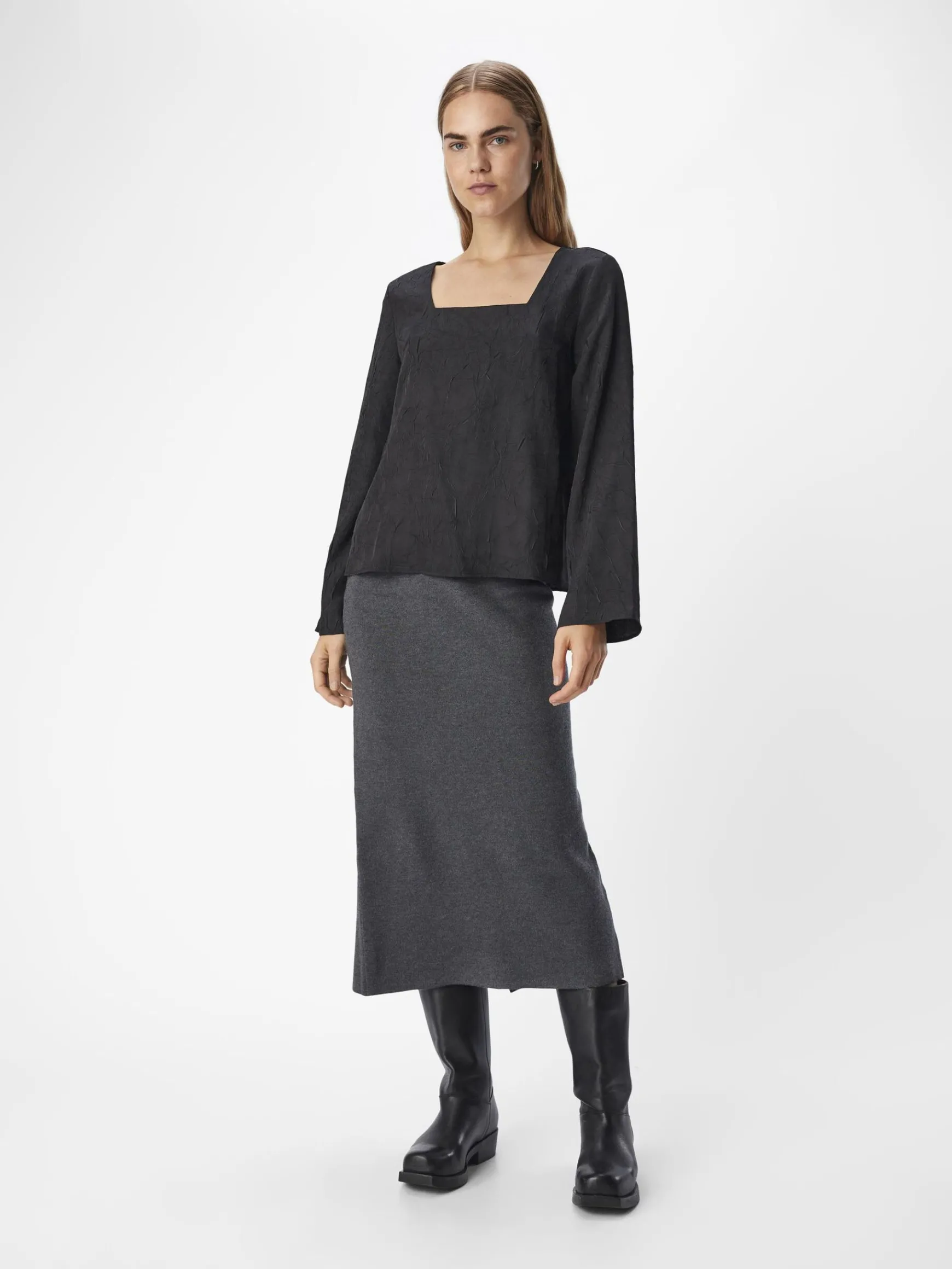 OBJECT Toppar|Skjortor*JACQUARD TOPP Black