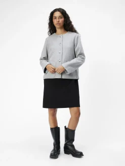 OBJECT Ytterkläder*KORT JACKA Light Grey Melange