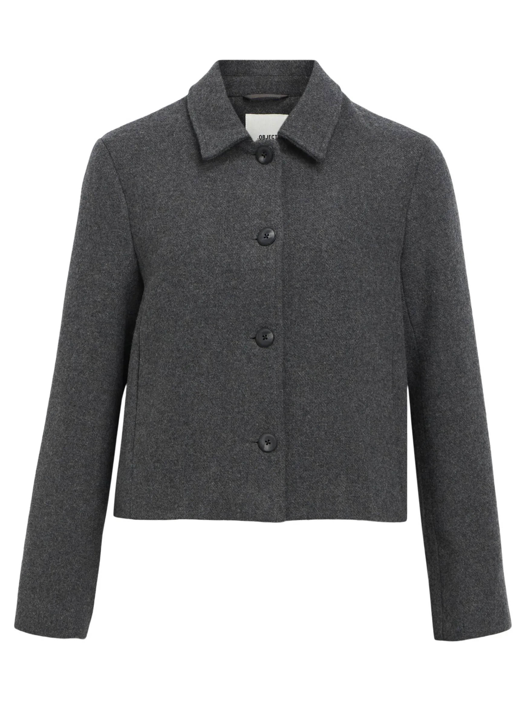 OBJECT Ytterkläder*KORT JACKA Dark Grey Melange