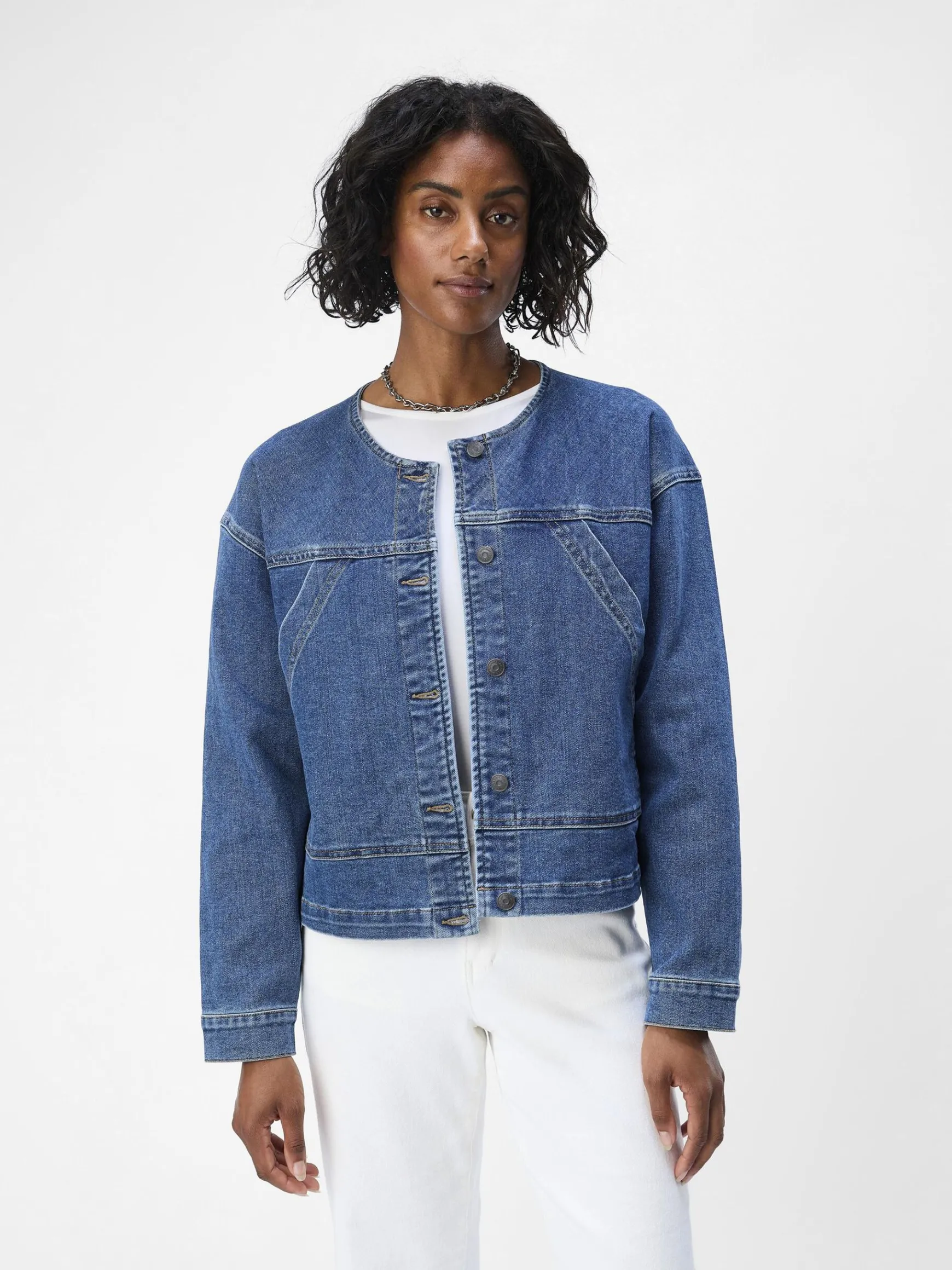 OBJECT Ytterkläder*KORT JEANSJACKA Medium Blue Denim