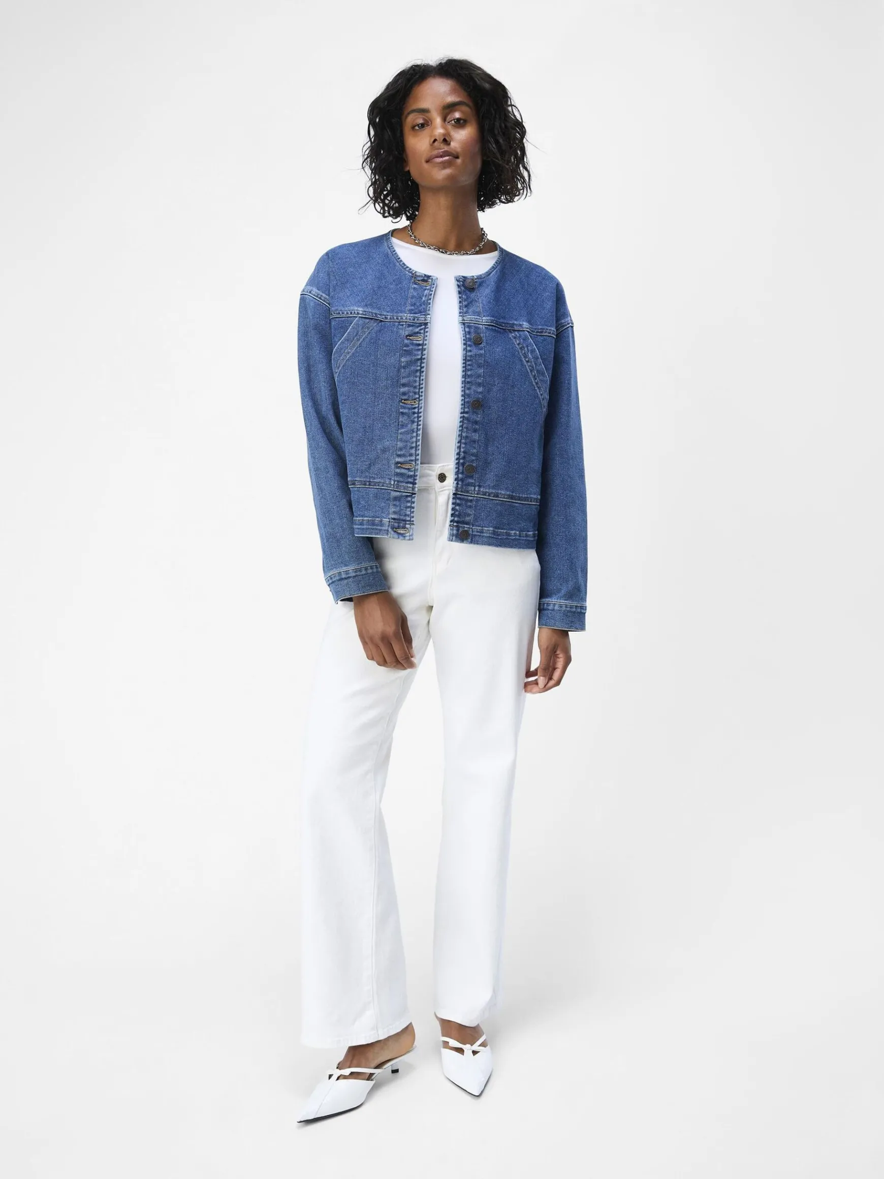 OBJECT Ytterkläder*KORT JEANSJACKA Medium Blue Denim