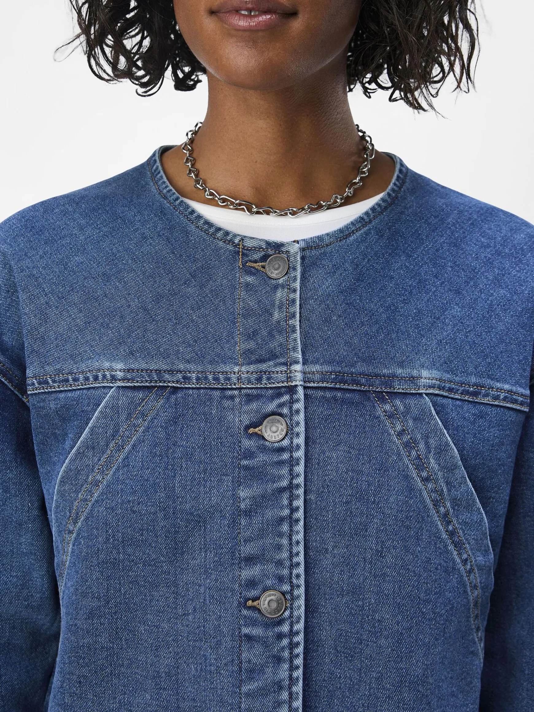 OBJECT Ytterkläder*KORT JEANSJACKA Medium Blue Denim