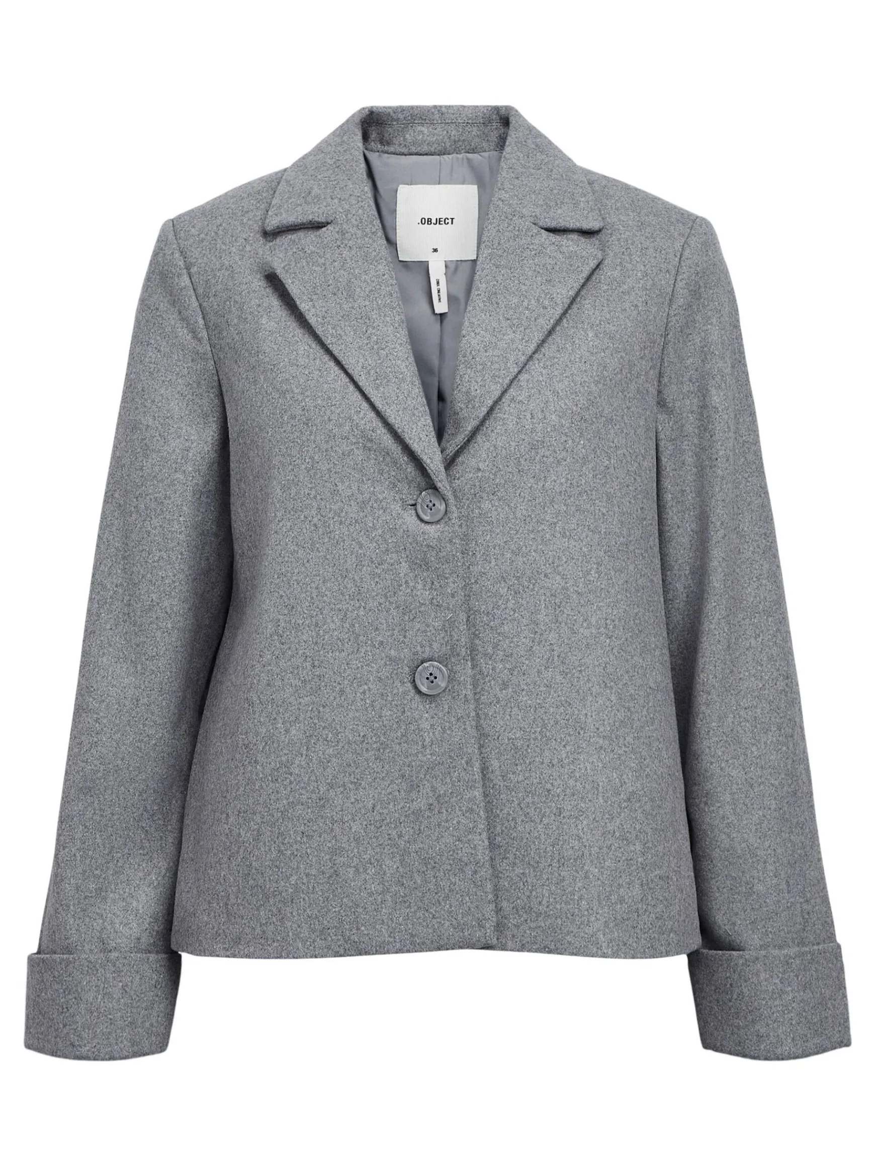 OBJECT Ytterkläder*KORT KAVAJ Light Grey Melange