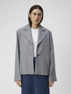 OBJECT Ytterkläder*KORT KAVAJ Light Grey Melange