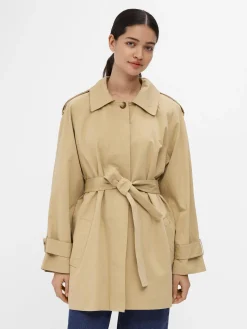 OBJECT Ytterkläder*KORT TRENCHCOAT Humus