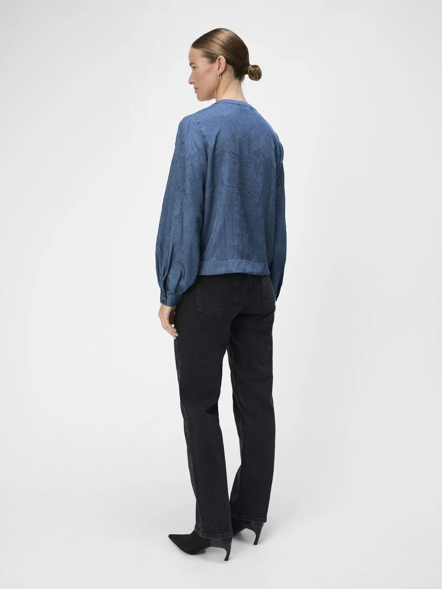 OBJECT Skjortor|Toppar*KRINKLAD BLUS Bering Sea