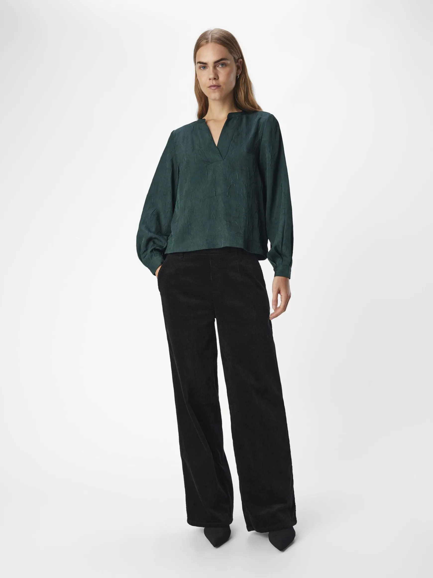 OBJECT Skjortor|Toppar*KRINKLAD BLUS Pine Grove