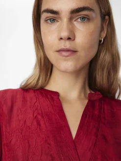 OBJECT Skjortor|Toppar*KRINKLAD BLUS Red Dahlia