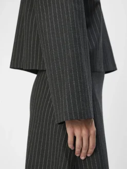 OBJECT Skjortor*KRITSTRECKSRANDIGA TOPP Dark Grey Melange