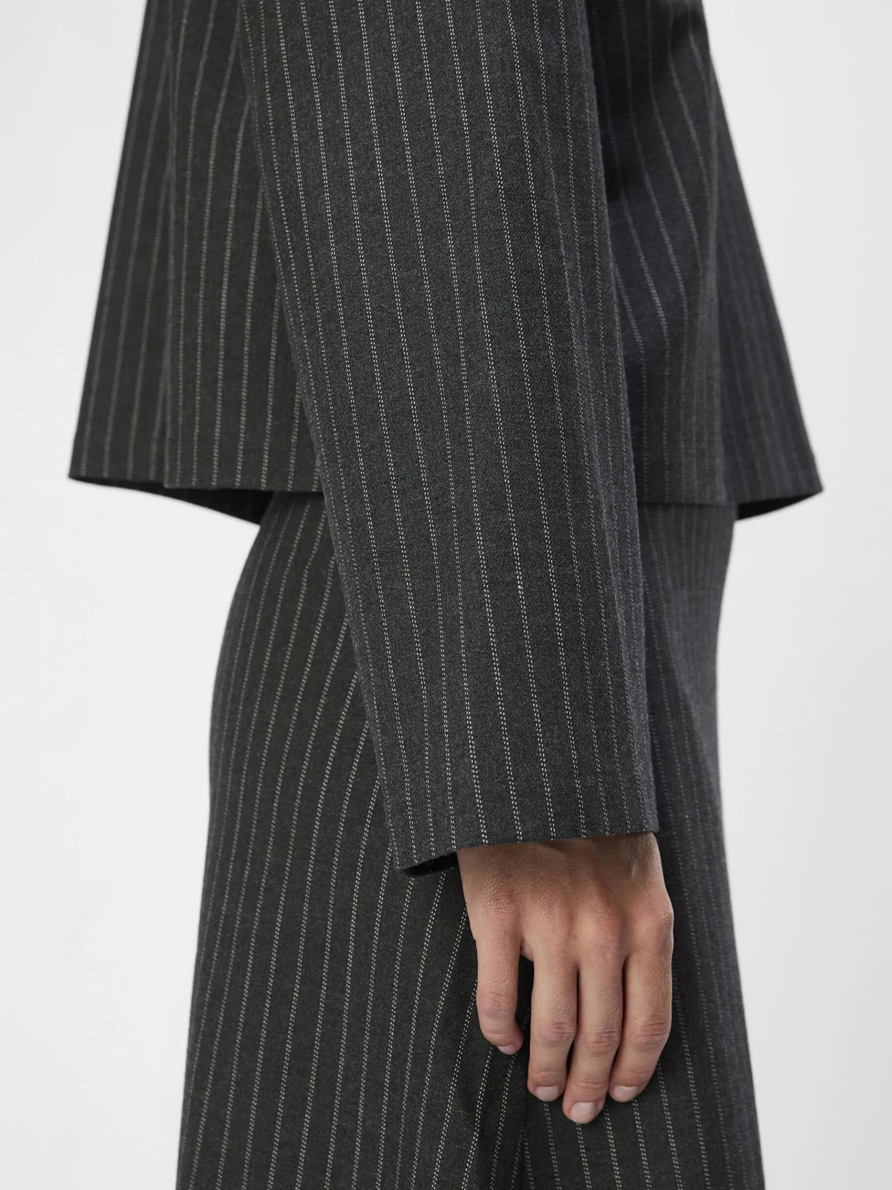 OBJECT Skjortor*KRITSTRECKSRANDIGA TOPP Dark Grey Melange