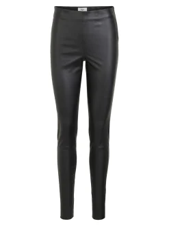 OBJECT Byxor*LÄDERSYDD LEGGINGS Black