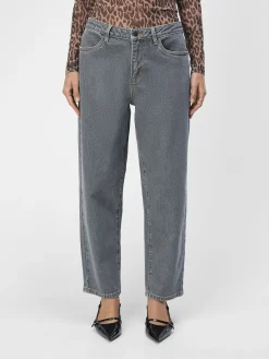 OBJECT Basic|Byxor*LÅG MIDJA JEANS Grey Denim
