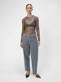 OBJECT Basic|Byxor*LÅG MIDJA JEANS Grey Denim