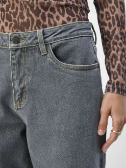 OBJECT Basic|Byxor*LÅG MIDJA JEANS Grey Denim