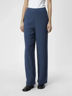 OBJECT Byxor*LINNEBLANDNING BYXOR MED VIDA BEN Dark Denim