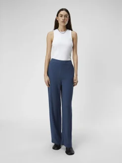 OBJECT Byxor*LINNEBLANDNING BYXOR MED VIDA BEN Dark Denim