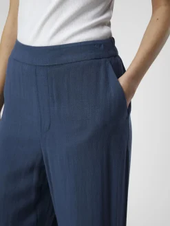 OBJECT Byxor*LINNEBLANDNING BYXOR MED VIDA BEN Dark Denim