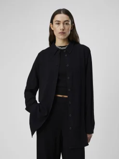 OBJECT Skjortor|Toppar*LINNEBLANDNING SKJORTA Black