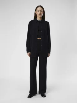 OBJECT Skjortor|Toppar*LINNEBLANDNING SKJORTA Black