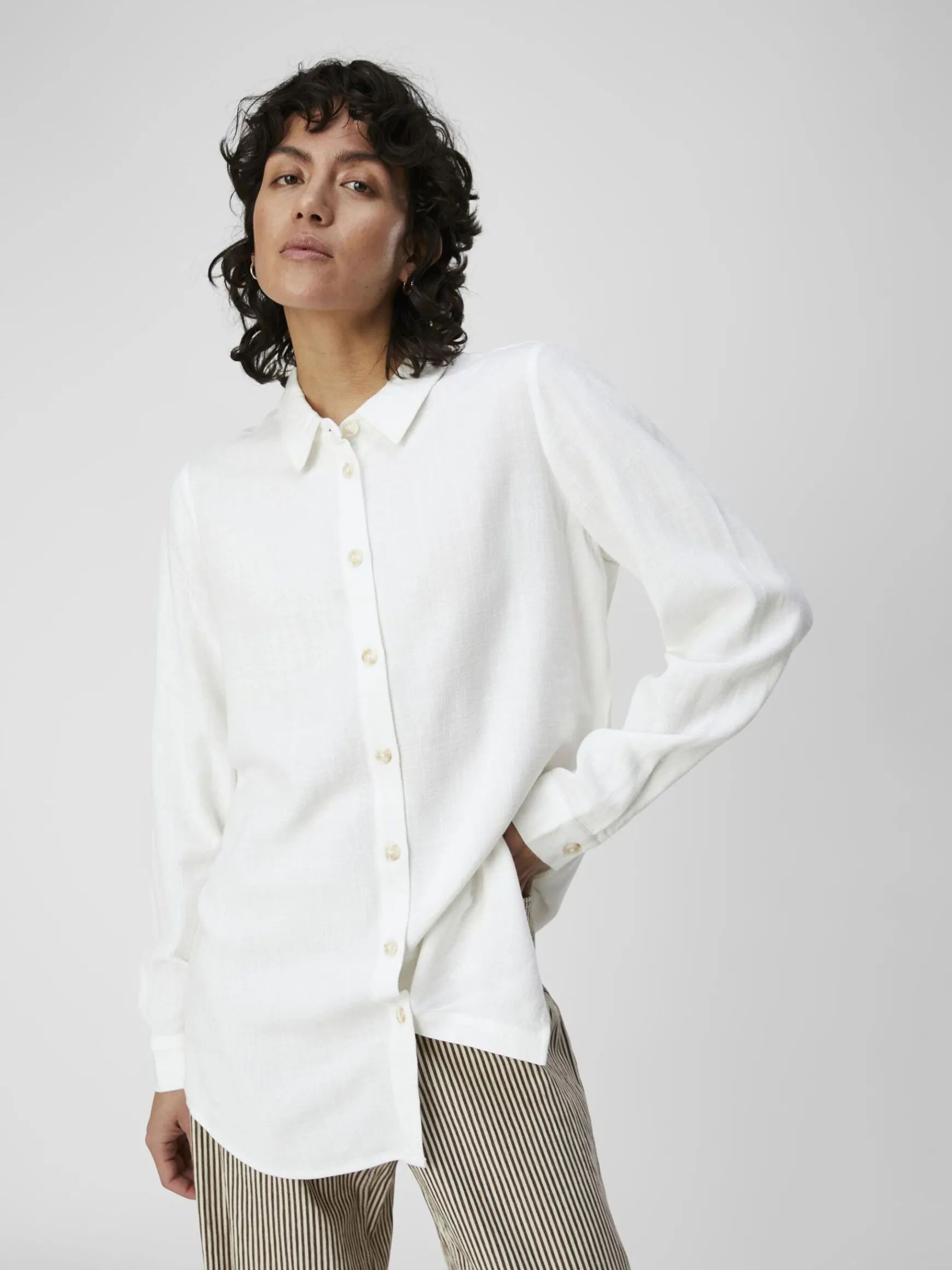 OBJECT Skjortor|Toppar*LINNEBLANDNING SKJORTA Cloud Dancer