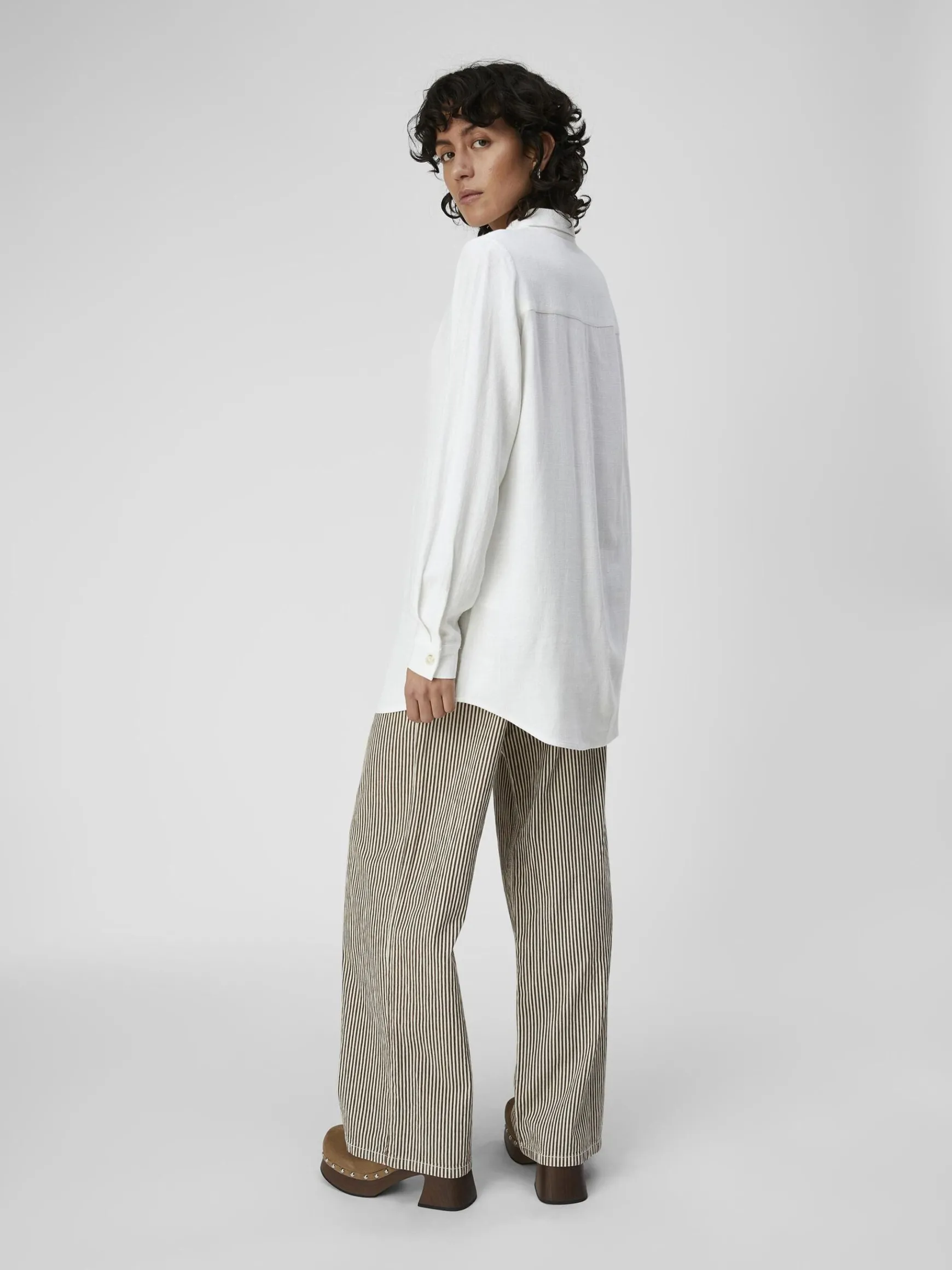 OBJECT Skjortor|Toppar*LINNEBLANDNING SKJORTA Cloud Dancer