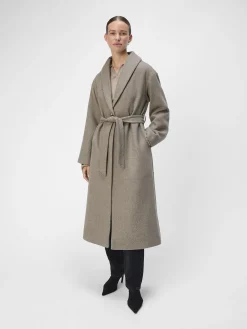 OBJECT Ytterkläder*LÅNG KAPPA Desert Taupe