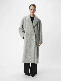 OBJECT Ytterkläder*LÅNG KAPPA Light Grey Melange