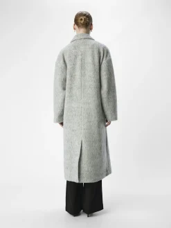 OBJECT Ytterkläder*LÅNG KAPPA Light Grey Melange