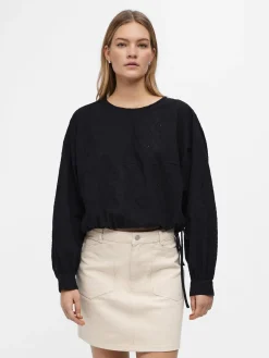 OBJECT Skjortor|Toppar*LÅNGÄRMAD BESKUREN TOPP Black