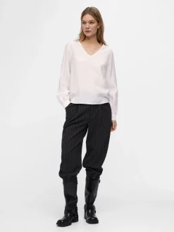 OBJECT Toppar*LÅNGÄRMAD BLUS Cloud Dancer